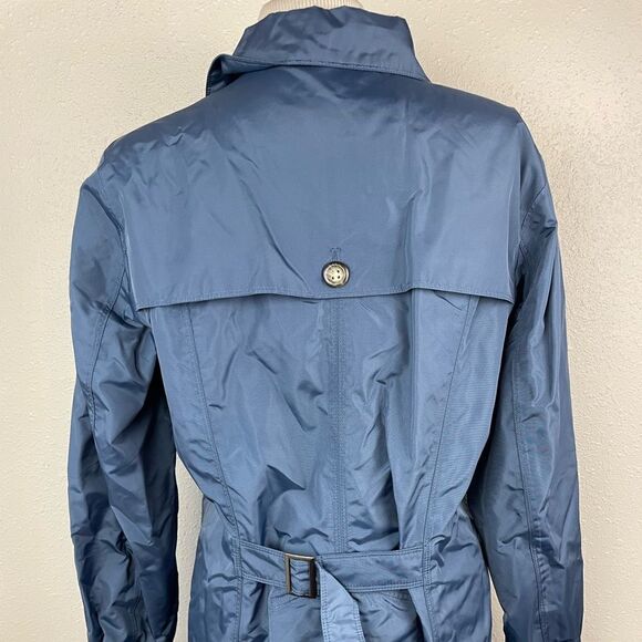 Eddie Bauer Navy Blue Trench Coat Size L EUC - Picture 6 of 9
